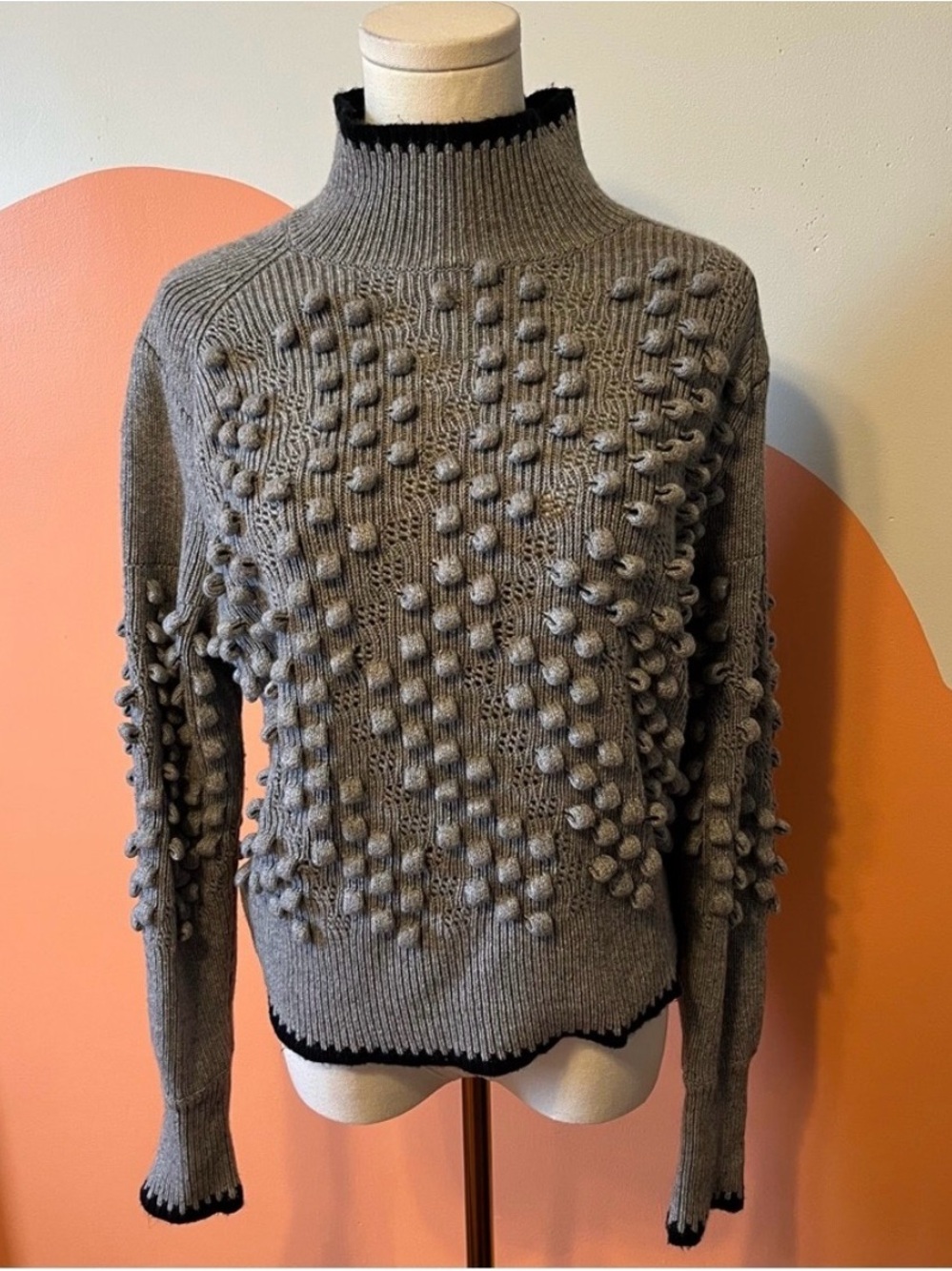 bcbgmaxazria bubble sweater size l